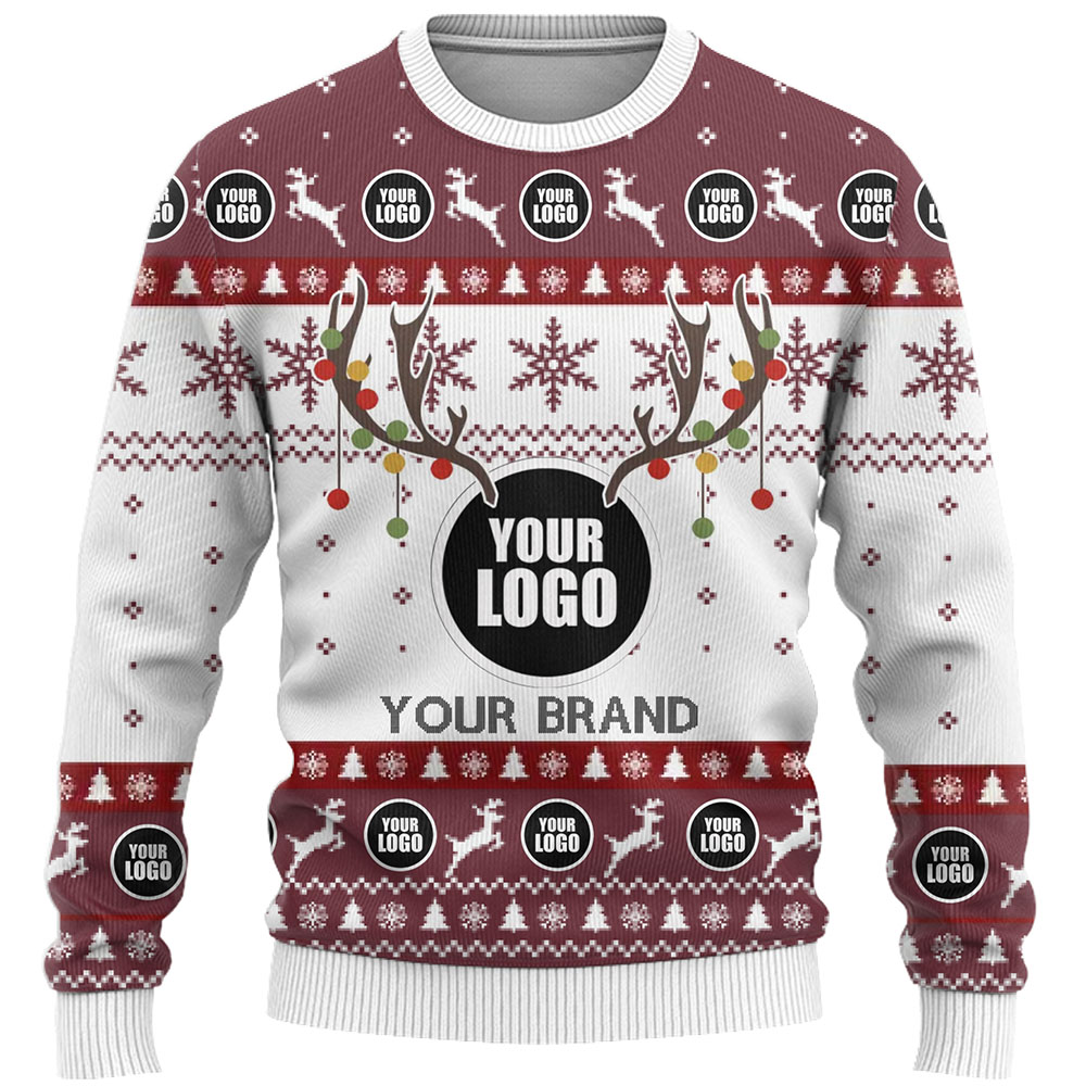 DYI Company Logo Or Face Ugly Christmas Sweater 5